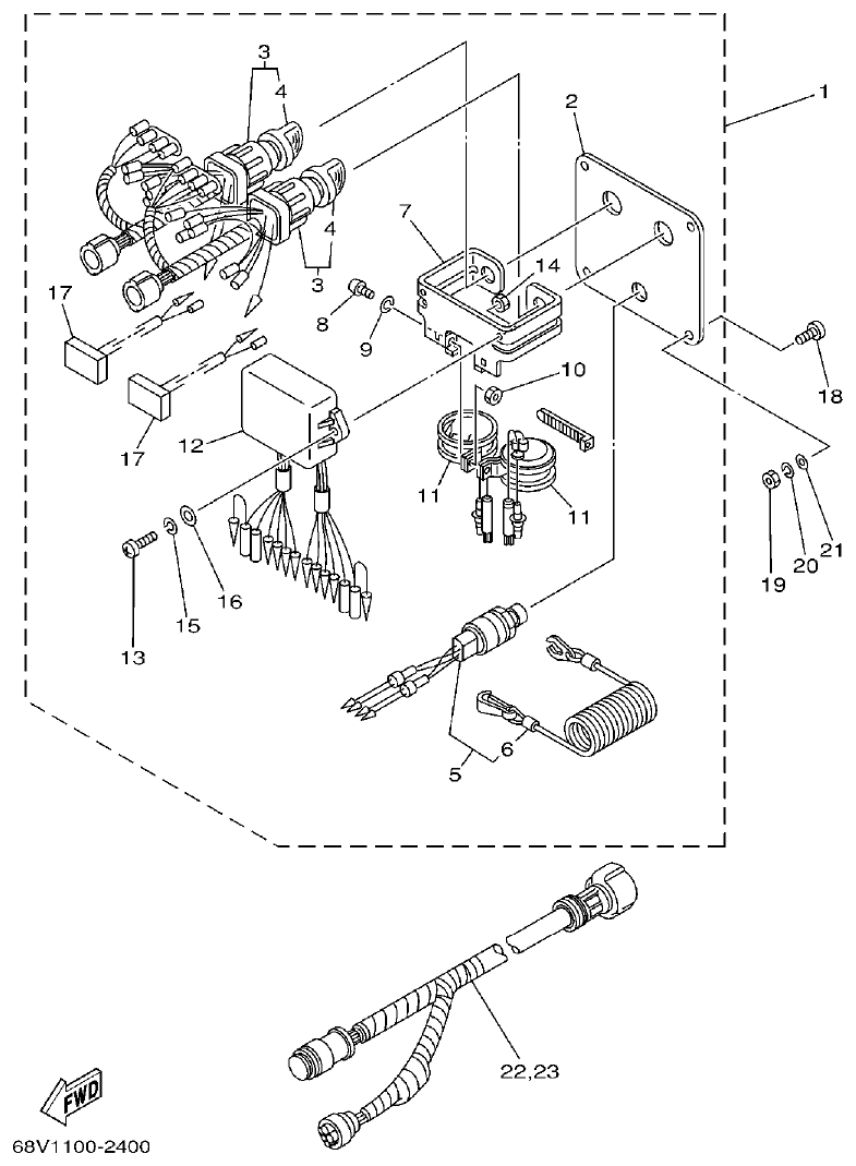 Yamaha A1 SWITCH. PANEL 1 parts diagram